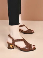 🔥Nowość wczesnowiosenna zniżka 59%🔥Letnie sandały z grubym obcasem typu „ryba usta”丨Wygodne i uniwersalne sandały na średnim obcasie👠[35-40]