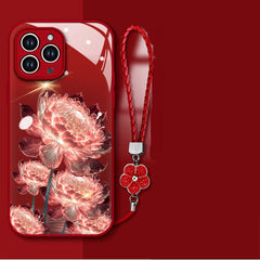 Etui na telefon Luminous Epiphyllum Glass Shell na iPhone'a