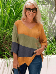 Swobodne luźne, nieregularne bluzki z oddechu