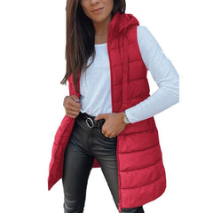🏆30K+ SOLD! ❄️ Women Long Puffer Vest 👗 | Solid Color | Sleeveless | Hooded | Winter Wear 💕