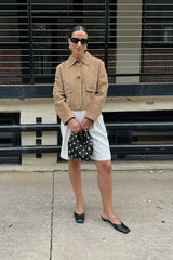 Kurtka z dwoiny zamszowej, z kieszenią