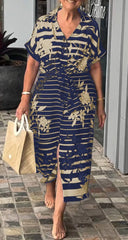 Swobodna nowa sukienka koszuli drukowana🌴