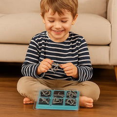 Metalowe Puzzle Pierścieniowe ⎜Gra Logiczna dla Dzieci i Dorosłych