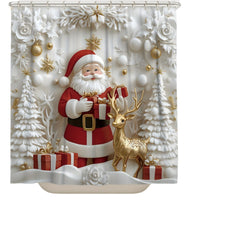 🎅Wyprzedaż świąteczna 49% TANIEJ🎄Świąteczne dywaniki łazienkowe i zasłony prysznicowe