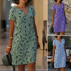 Deniel – Sukienka z nadrukiem i dekoltem w serek