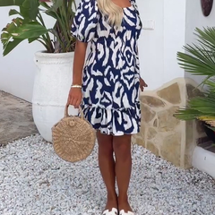 🎀Elegancka damska sukienka z falbanami z nadrukiem