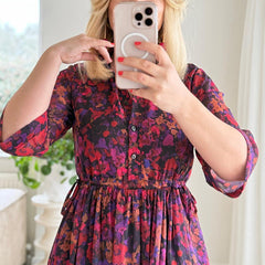 🌈Damska elegancka, wzorzysta, luźna, zwiewna sukienka maxi