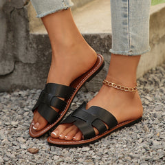 Damskie płaskie sandały ortopedyczne typu slip-on