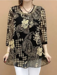 🔥[XL-6XL]💐2025 Nowa letnia koszula z luźną elastyczną górą zakrywającą brzuch