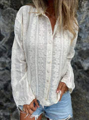 Koszula z haftem kwiatowym