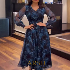 Wiosna nowa wysokiej jakości sukienka szyfonowa, elegancka i temperamentna