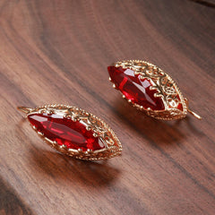 [3-częściowy zestaw]Modny czterolistny koniczyna z otwartym sercem, z otwartym klejnotem, naszyjnik i kolczyki zestaw kolczyków