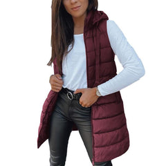🏆30K+ SOLD! ❄️ Women Long Puffer Vest 👗 | Solid Color | Sleeveless | Hooded | Winter Wear 💕