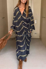 Plus Size luźna długa spódnica z nadrukiem cyfrowym