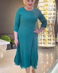 ❤️【S-5XL】👗2024 nowa, wysokiej jakości diamentowa elegancka sukienka