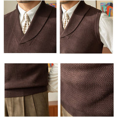 Dzianinowa kamizelka z kołnierzykiem owocowym