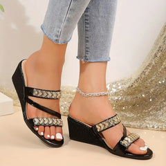 Sandały imprezowe z kryształkami