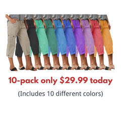 Spodnie cargo Capri ze średnim stanem i zakładkami na dole i wieloma kieszeniami