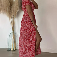 Seksowna damska sukienka maxi z rozcięciem z boku