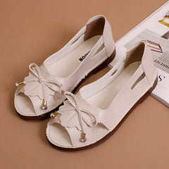 Jednokolorowe płaskie buty z odkrytym palcem do noszenia na zewnątrz, antypoślizgowe