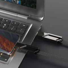 Płaski, pleciony, nieplączący się kabel do ładowarki 4 w 1 z rzepem