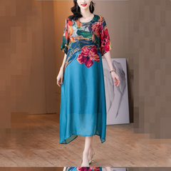 💃Nowość 2025💕Elegancka, zwiewna sukienka damska w kwiaty w dużych rozmiarach