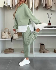 Damski, swobodny komplet z kapturem i spodniami