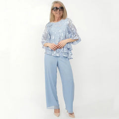 [S-4XL]💯Elegancki damski zestaw składający się z topów i szerokich spodni