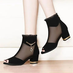 👠[35-42]2025 nowe seksowne siatkowe szpilki na grubym obcasie