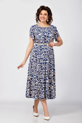 [S-5XL]2025 dopasowana niebieska sukienka z pełną spódnicą