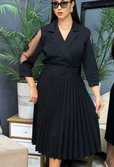 S-5XL👗Jesienno-zimowa sukienka premium w kolorze czystej czerni, wysokiej jakości