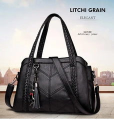 【45% OFF】Torba ze skóry bydlęcej, torebka, duża pojemność z trzema przegródkami, miękkie segregatory.