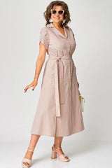 ✨Sukienki casualowe dla kobiet z dekoltem w serek i wiązaniem w talii