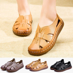 [35~43]Płaskie sandały damskie wykonane z miękkiej skóry naturalnej