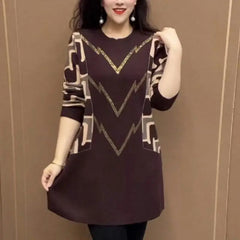 🍁 【M-4XL】 2024 Nowe, jesienno-zimowe, modne koszulki z dzianiny z nadrukiem