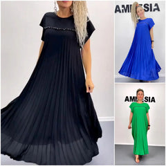 [S-5XL]2025 Summer New Fashion Pleated A-line Dress