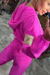 🔥Dwuczęściowy komplet damski z luźnym topem z dekoltem w serek i dopasowanymi spodniami