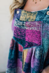 Kombinezon w kratkę szczotkowany