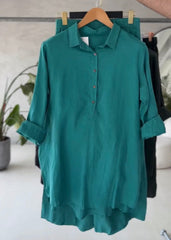 Komplet damski bawełniany składający się z koszuli i luźnych spodni