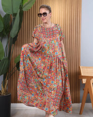 👗Asymetryczna sukienka z krótkim rękawem etnicznym[S-5XL]