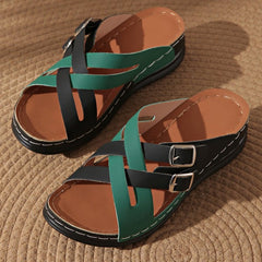 🔥2025 Gorąca wyprzedaż 50% ZNIŻKI - Damskie modne sandały ortopedyczne z klamrą na grubym dnie