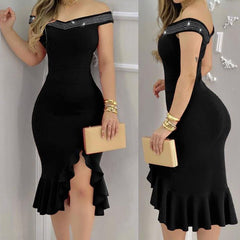 Sukienka marszczona na jedno ramię