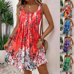 Sukienka na co dzień na ramiączkach spaghetti, zwiewna, świąteczna