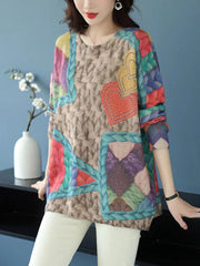 Gorący sweterek dziewczęcy z długimi rękawami i aksamitnym nadrukiem z norek