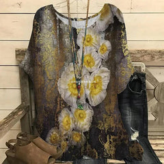 Malowana koszulka z krótkim rękawem i nadrukiem 3D