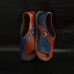 Large Size Sandals For Women 2024 New European And American Retro Color-Blocking Flat Women'S Sandals Wish Amazon Cross-Border 35-43