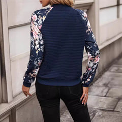 Jesienno-zimowa damska kurtka z długim rękawem, zapinana na zamek