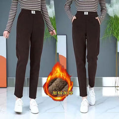 ❄️⛄🔥【S-3XL】 2024 nowe jesienne zimowe nowe damskie aksamitne spodnie na co dzień z wysokim stanem