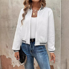 Zapinany na zamek kardigan z nadrukiem i mały płaszcz