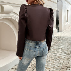 Kurtka, kardigan, kurtka skórzana w jednolitym kolorze dla kobiet